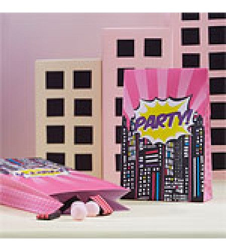 SACO PRESENTE PINK POP ART SUPERHERO